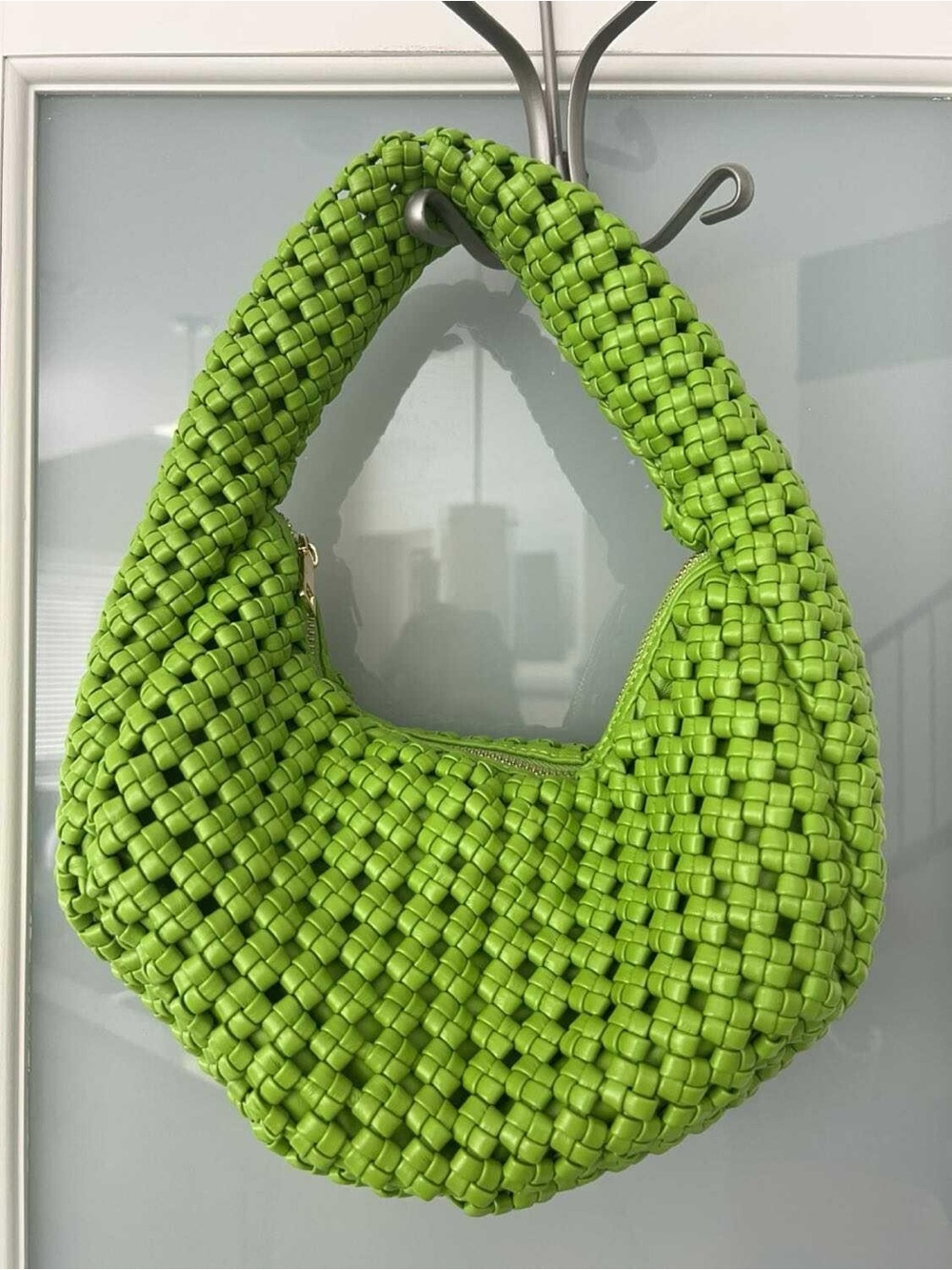 Antik Kraft Woven Hobo Bag in Lime Green